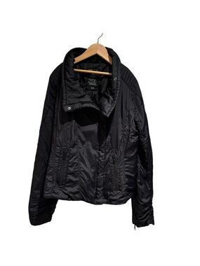 GAP black lightweight warmth padded moto jacket - size XS